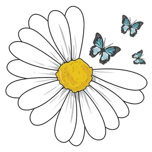 استیکر پارچه و لباس کارانس مدل  بابونه کد AST-83 بسته 4 عددی