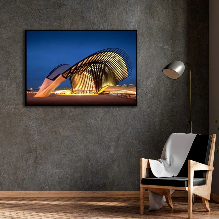 تابلو بکلیت طرح فرودگاه لیون فرانسه مدل B-D2326 فریم مشکی