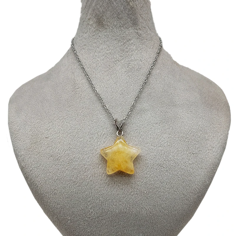 گردنبند دخترانه مدل سیترین طرح ستاره کد 12-57