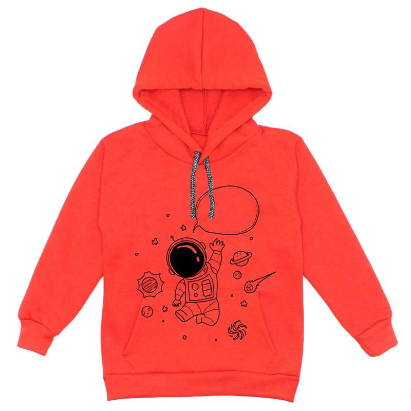 هودی پسرانه مدل فضانورد F45 رنگ قرمز
