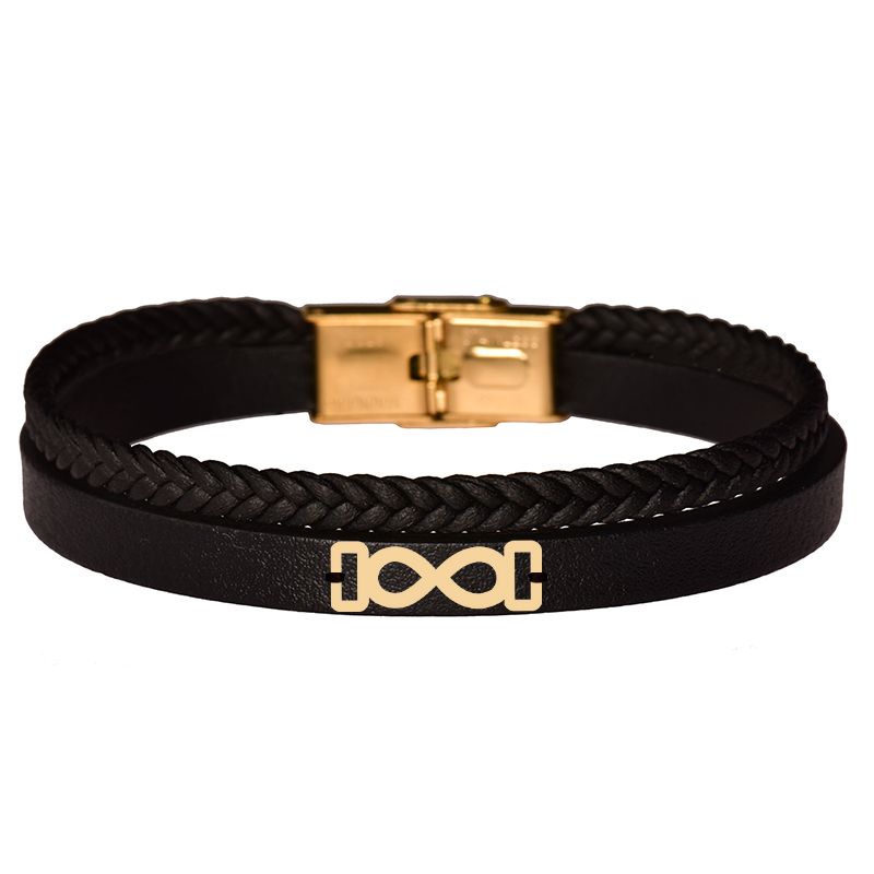  دستبند طلا 18 عیار مردانه کرابو طرح بینهایت مدل Kr102327 -  - 1