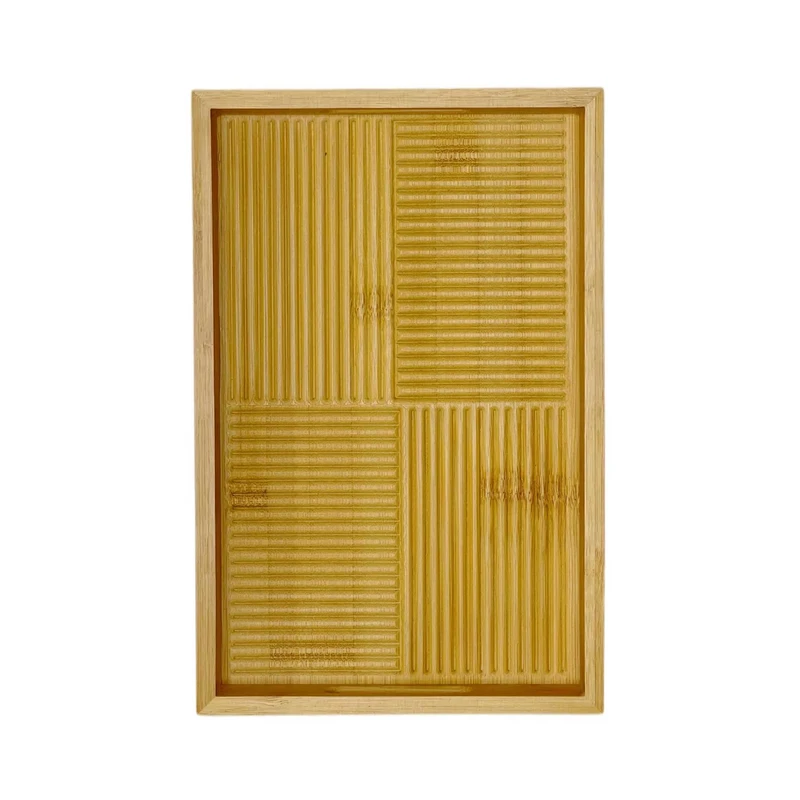 سینی بدون دسته مدل شیاردار سایز 29x19 سانتی متر