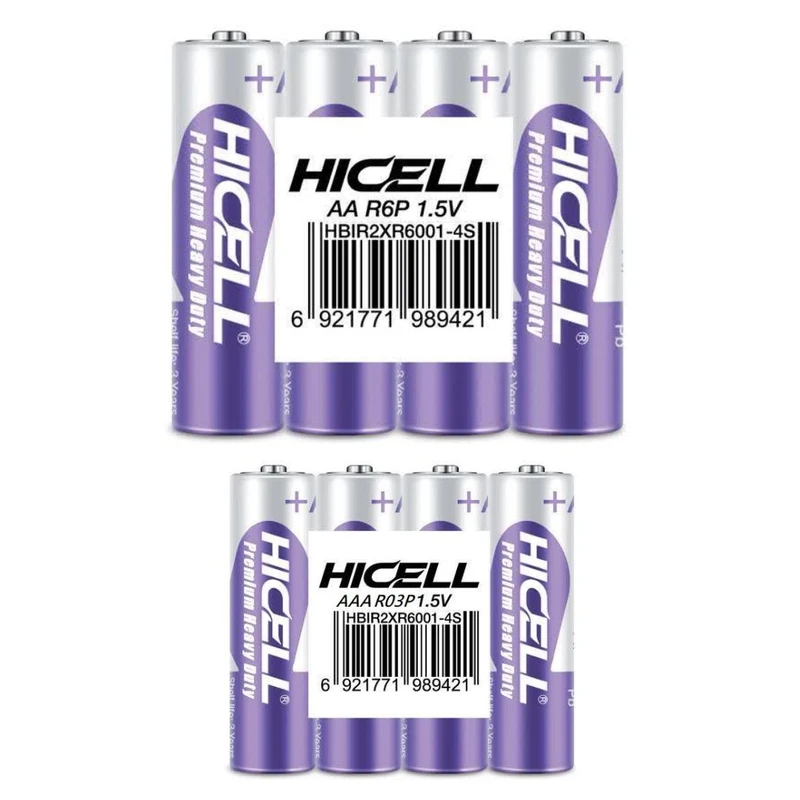 باتری قلمی و نیم قلمی هایسل مدل شیرینک بسته ۸ عددی