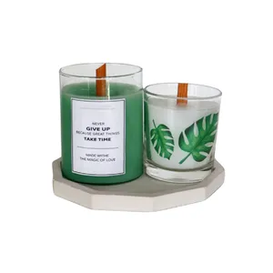 شمع مدل برگ مجموعه 2 عددی به همراه استند