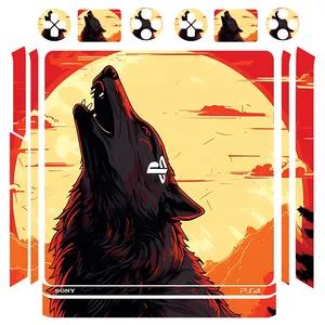 برچسب پلی استیشن 4 اسلیم توییجین وموییجین مدل wolf 02 مجموعه 14 عددی