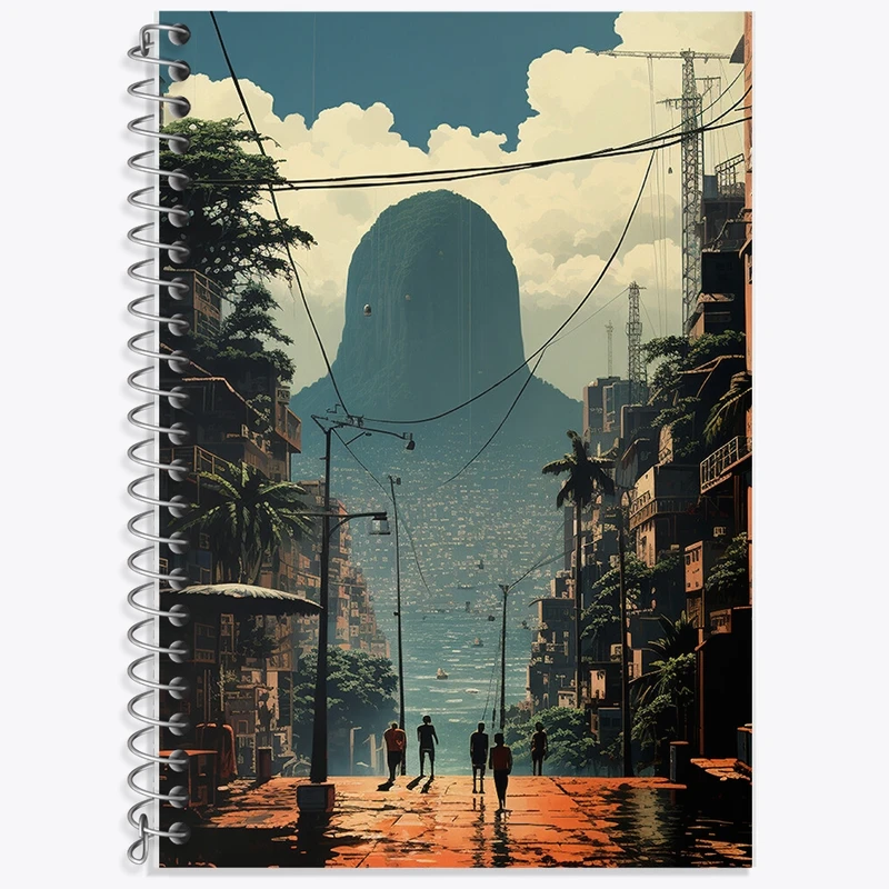 دفتر زبان 50 برگ خندالو مدل سه خط طرح شهر کد F410