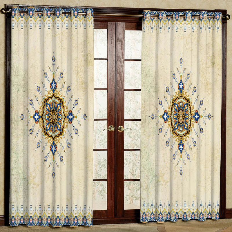 پرده مدل خورشیدی هازان پانچی کد 1298 سایز 140x200 سانتی متر