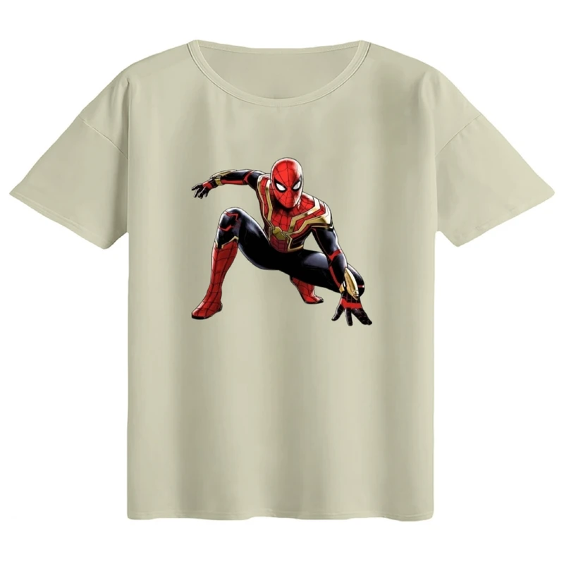 تی‌شرت اورسایز آستین کوتاه زنانه مدل باکسی طرح مرد عنکبوتی کد4