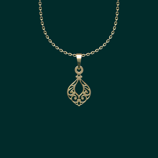 گردنبند طلا 18 عیار زنانه مدوپد مدل هندسی کد UU2-1-1056