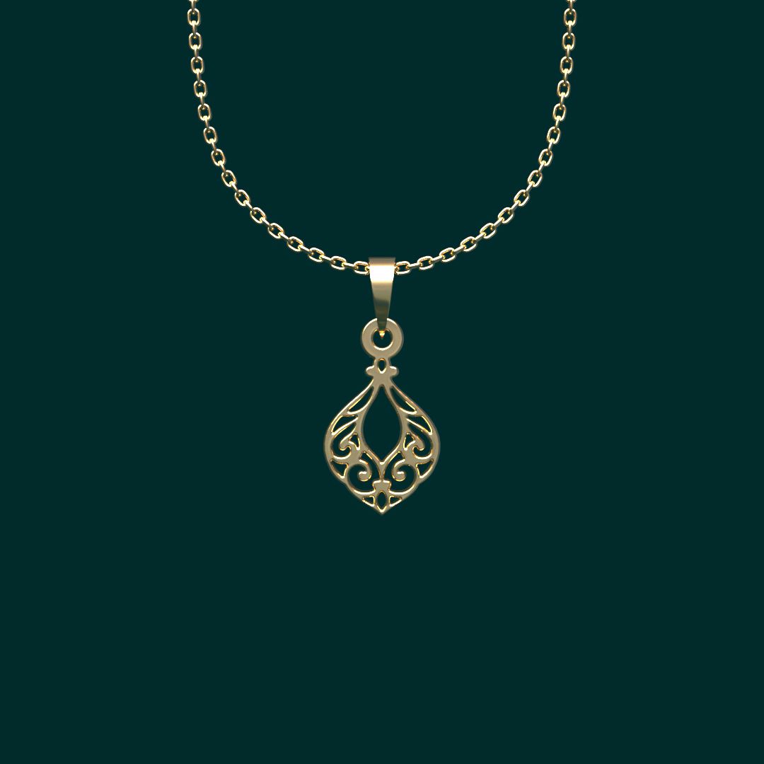 گردنبند طلا 18 عیار زنانه مدوپد مدل هندسی کد UU2-1-1056 -  - 1