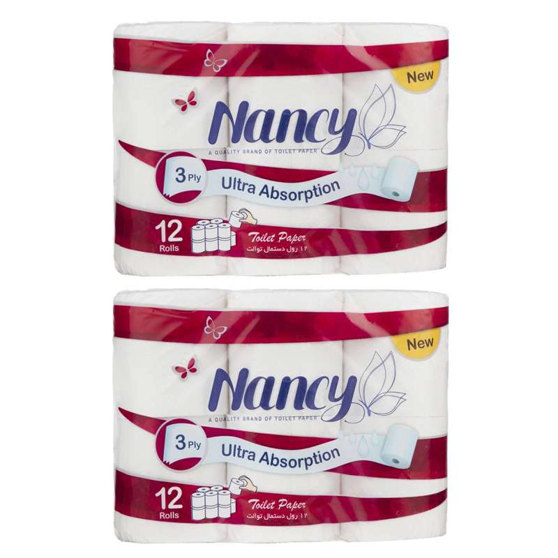 دستمال توالت نانسی مدل soft دو بسته 12 عددی