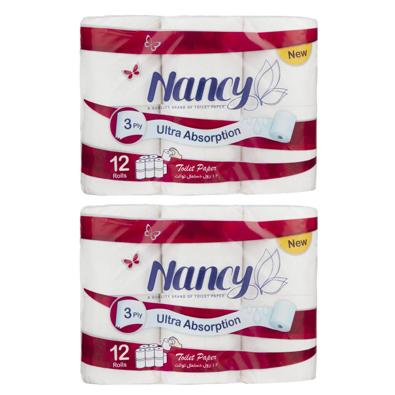 دستمال توالت نانسی مدل soft دو بسته 12 عددی