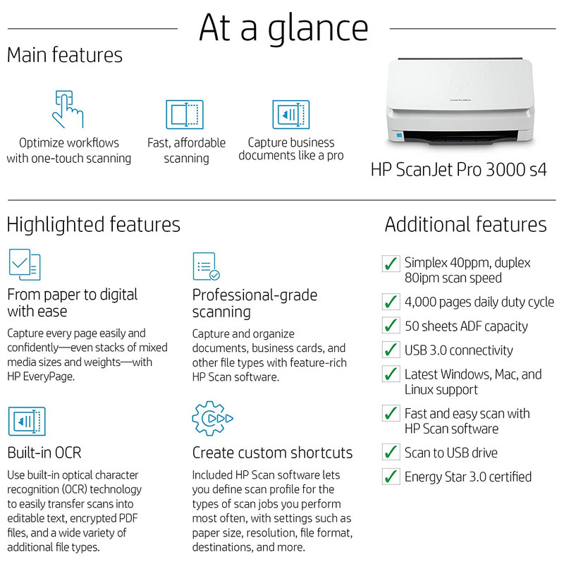 اسکنر اچپی مدل ScanJet Pro 3000 s4