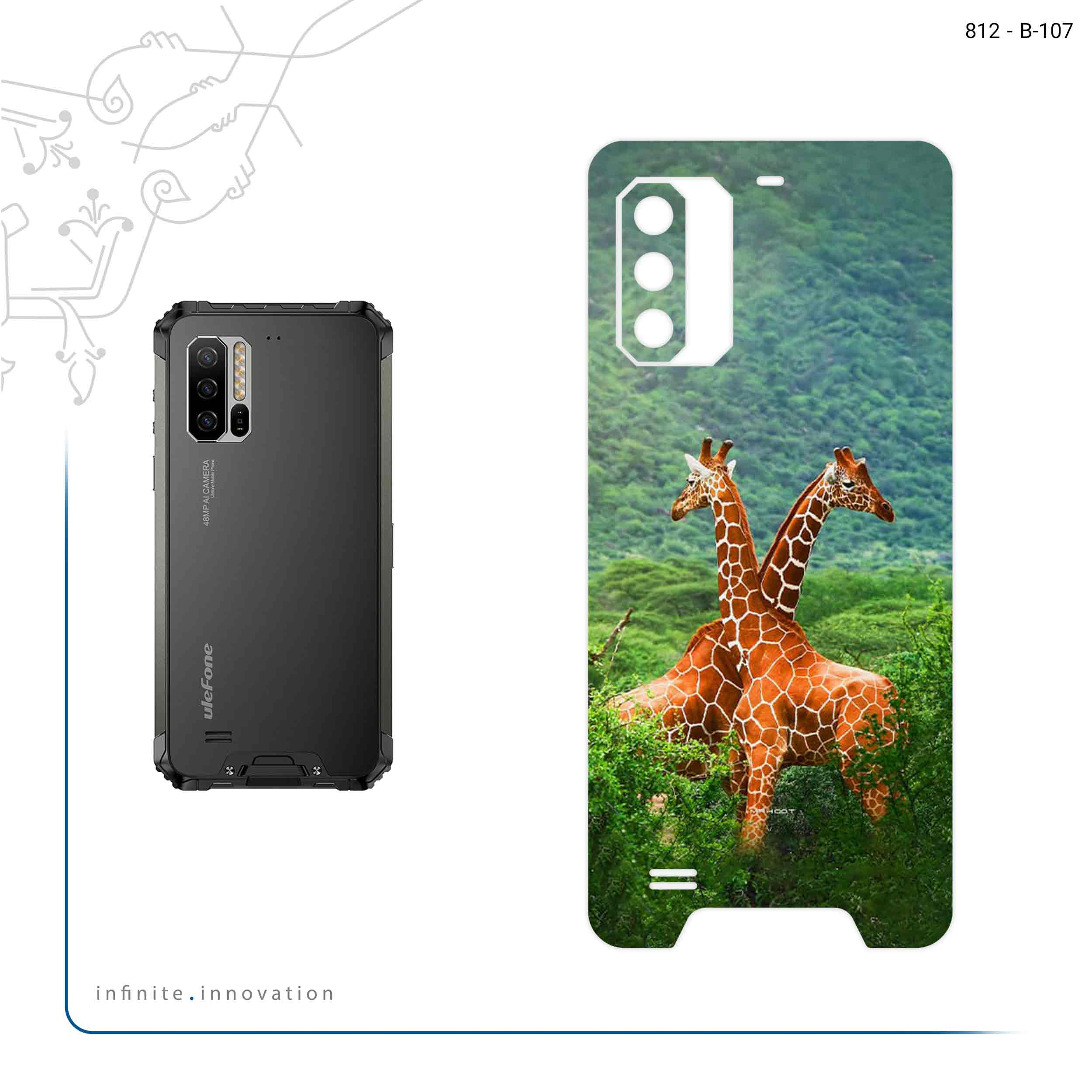 برچسب پوششی ماهوت مدل Giraffe مناسب برای گوشی موبایل یولفون Armor 7