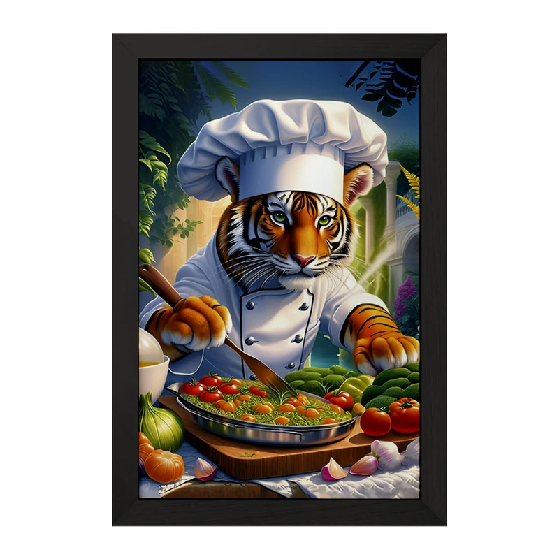 تابلو خندالو مدل ببر آشپز کد F6741