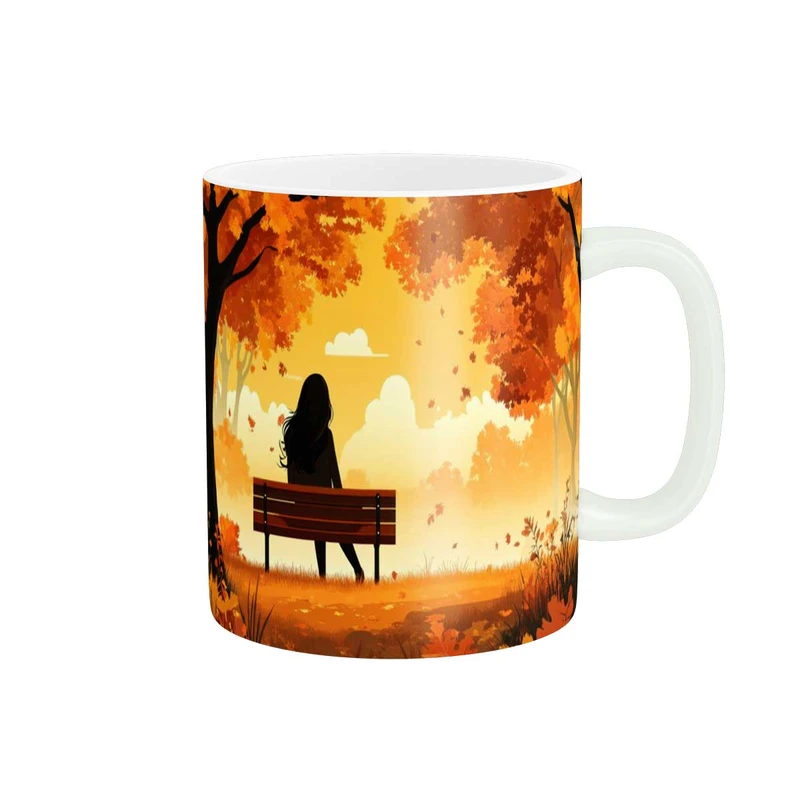 ماگ استلار طرح دخترانه پاییزی کد 1761