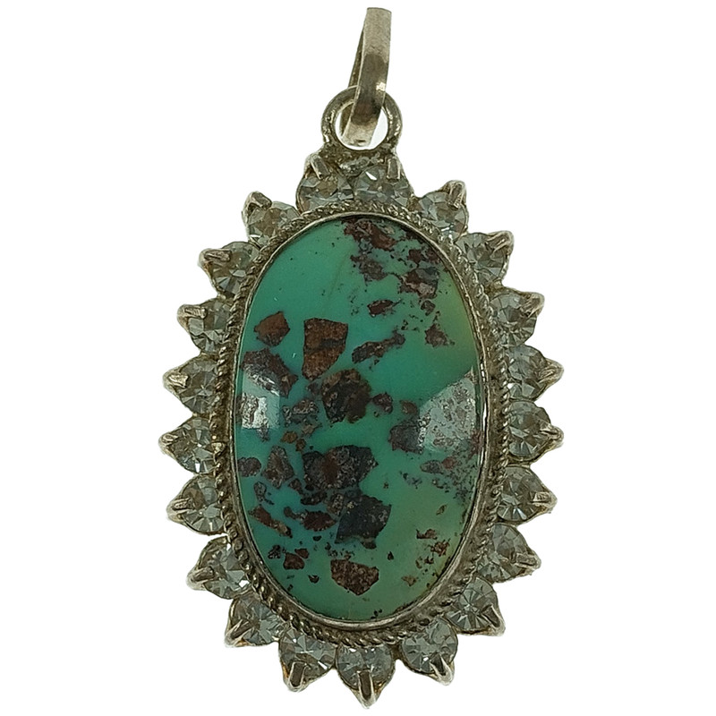 آویز گردنبند نقره زنانه سلین کالا مدل فیروزه نیشابور کد 19