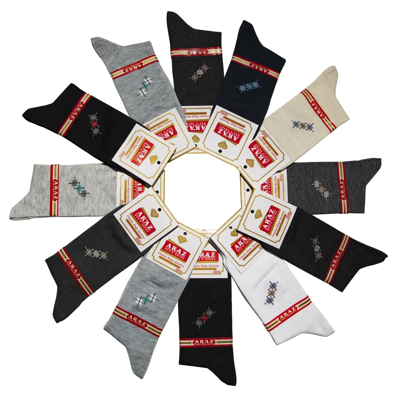 جوراب مردانه آراز مدل AZ07 مجموعه 12 عددی