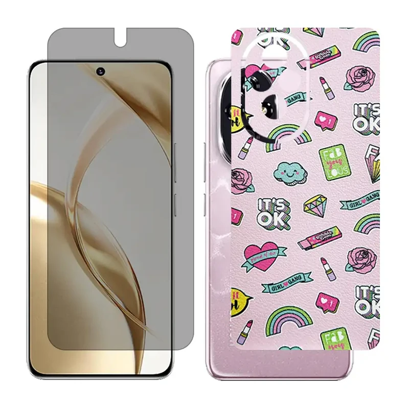 محافظ صفحه نمایش حریم شخصی گلس مدل Together مناسب برای گوشی موبایل آنر 200 / Honor 200 به همراه برچسب پوششی پشت گوشی