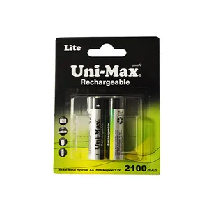 باتری قلمی قابل شارژ یونیمکس مدل UB-NH-AA2100BP2 بسته دو عدد