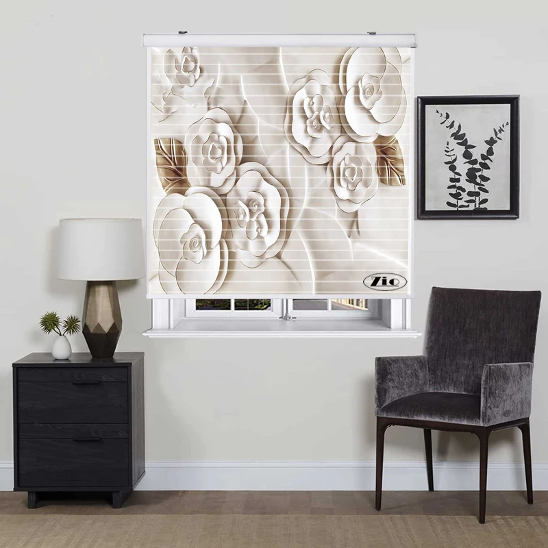 پرده زبرا زیو مدل سیلوئت کد 3D1159 سایز 150x150 سانتی متر