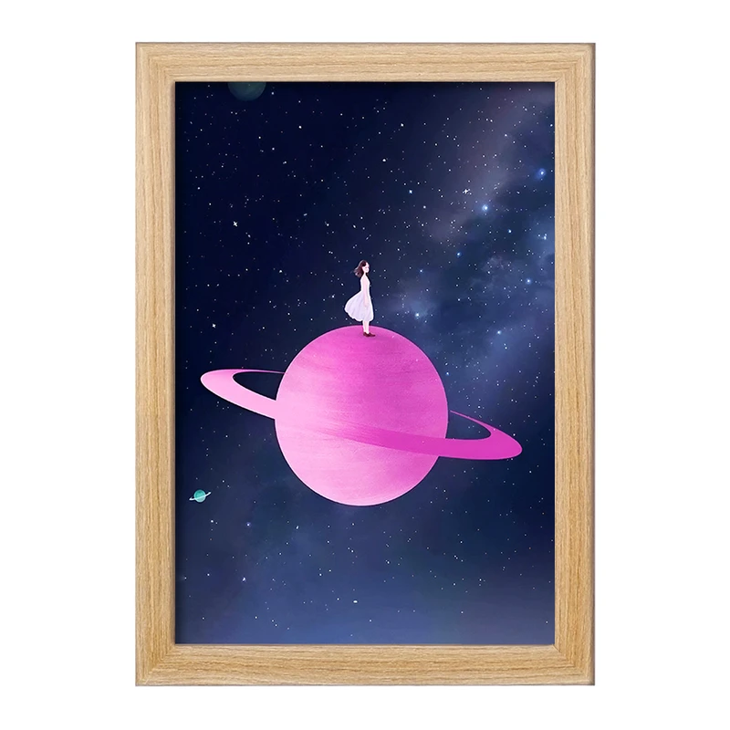 تابلو خندالو مدل دختر و کهکشان کد F3594