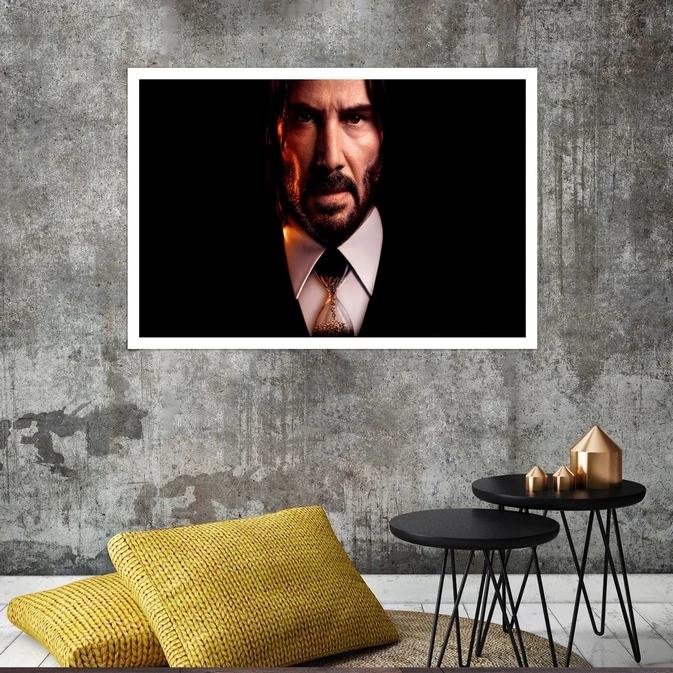 تابلو بکلیت طرح مشاهیر سینمای جهان کیانو ریوز مدل قاب شاسی W-s8380