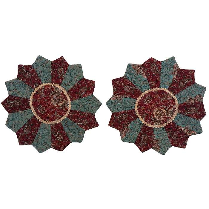 ست 2 تکه رومیزی ترمه مدل ستاره کد TRSETASA12