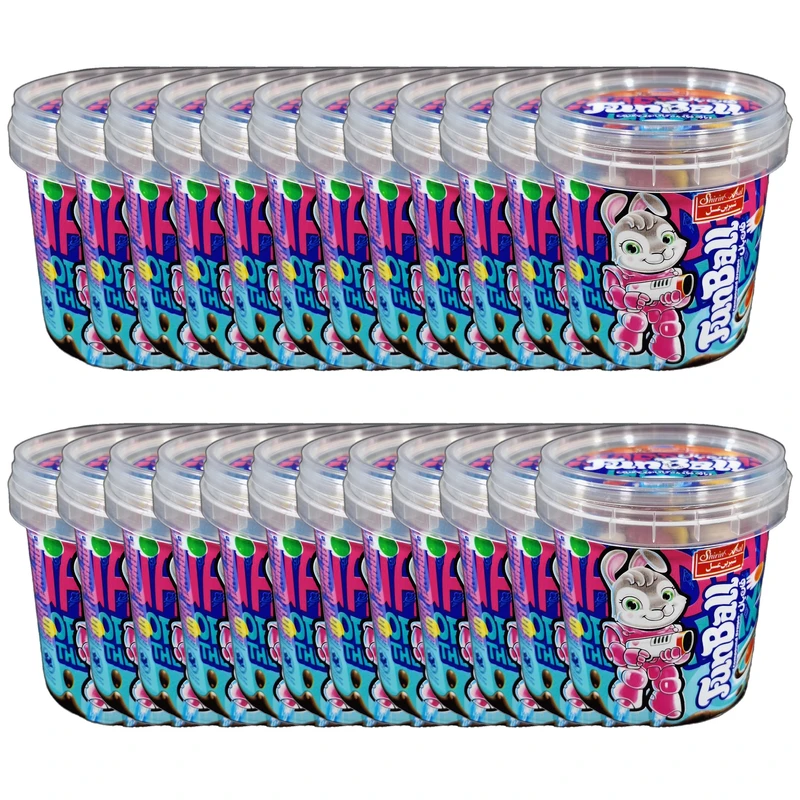 دراژه شکلاتی فان بال شیرین عسل - 100 گرم بسته 24 عددی
