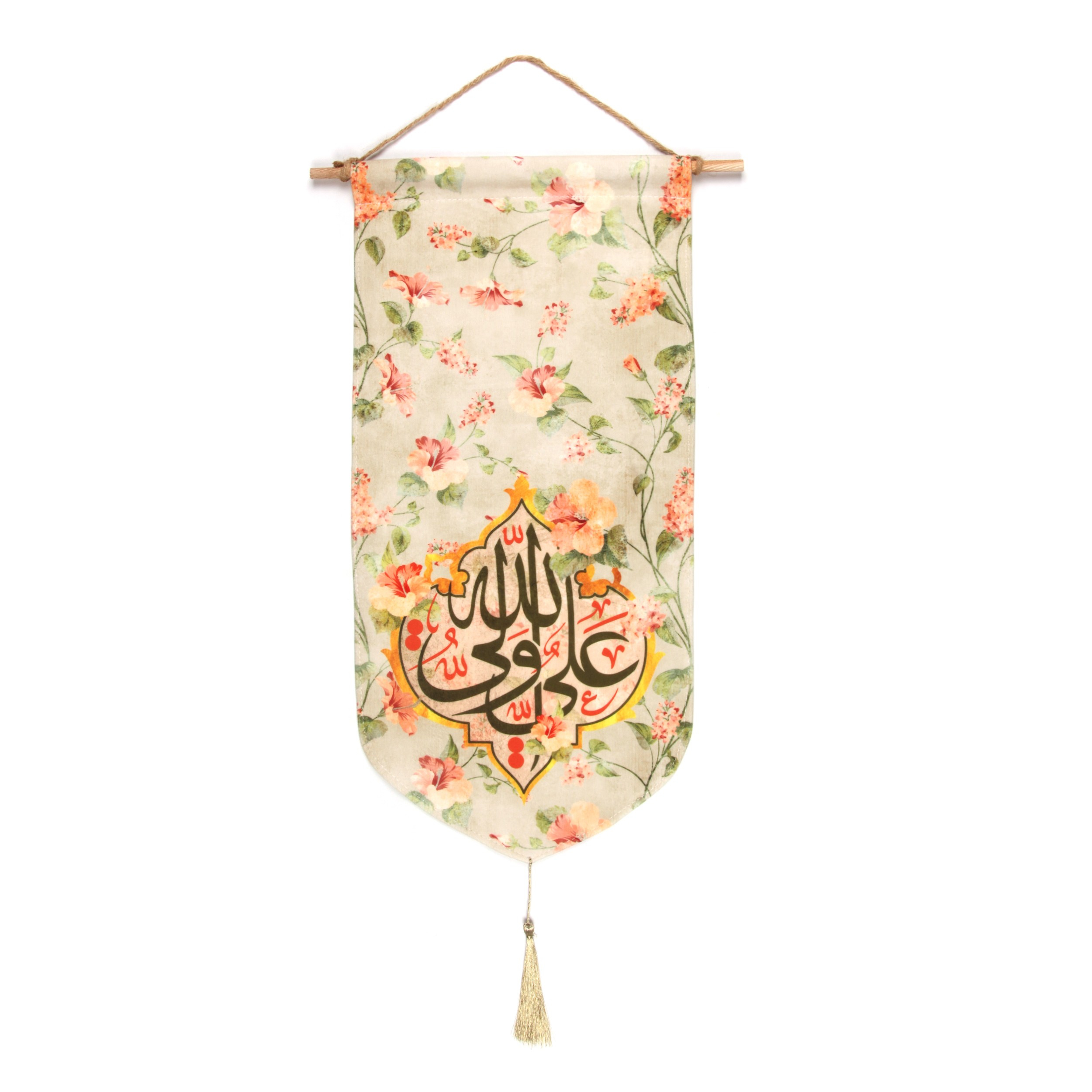 پرچم مدل گلدار طرح غدیر علی ولی الله کد 30001575