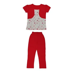 ست تی شرت و شلوار دخترانه کد 777RE