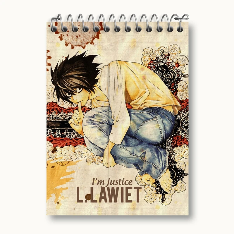 دفتر یادداشت 50 برگ خندالو مدل ال لاولیت انیمه دفترچه مرگ Death Note کد 11298