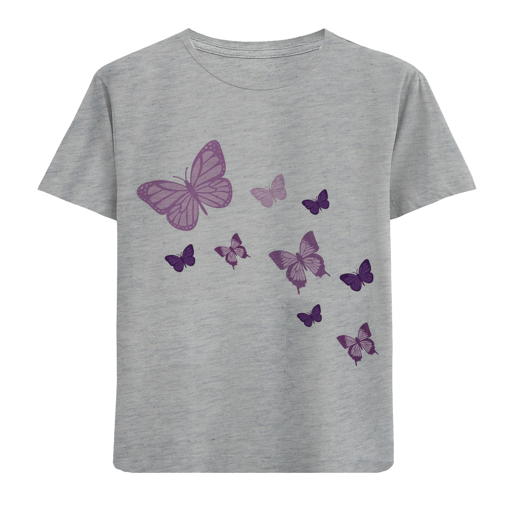 تی شرت آستین کوتاه دخترانه مدل پروانه F234
