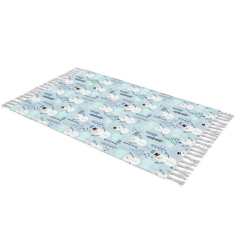 شال مبل طرح آدم برفی کد Q2SH1074 سایز 98x180 سانتی متر