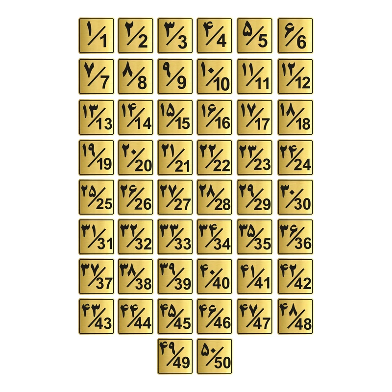 تابلو راهنما طرح پلاک اعداد مدل GNG1250 مجموعه 50 عددی