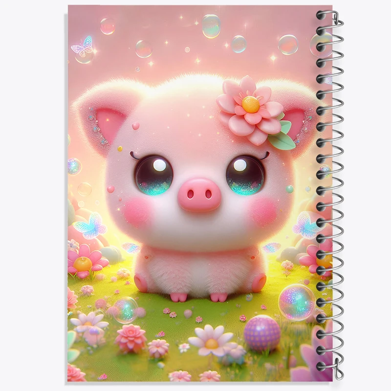 دفتر مشق 50 برگ خندالو طرح خوک کیوت کد F5472