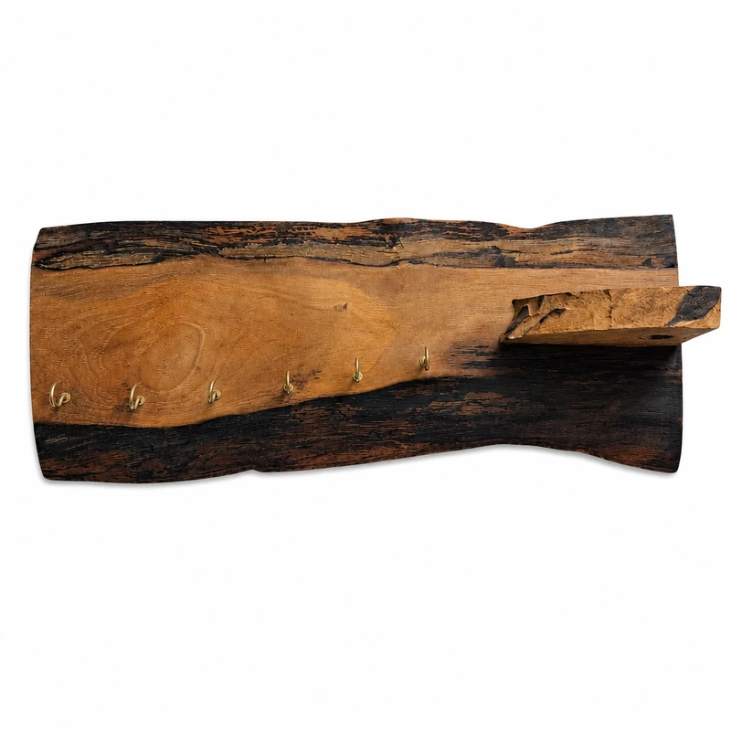 جاکلیدی دیواری چوبی مدل روستیک کد GD-01