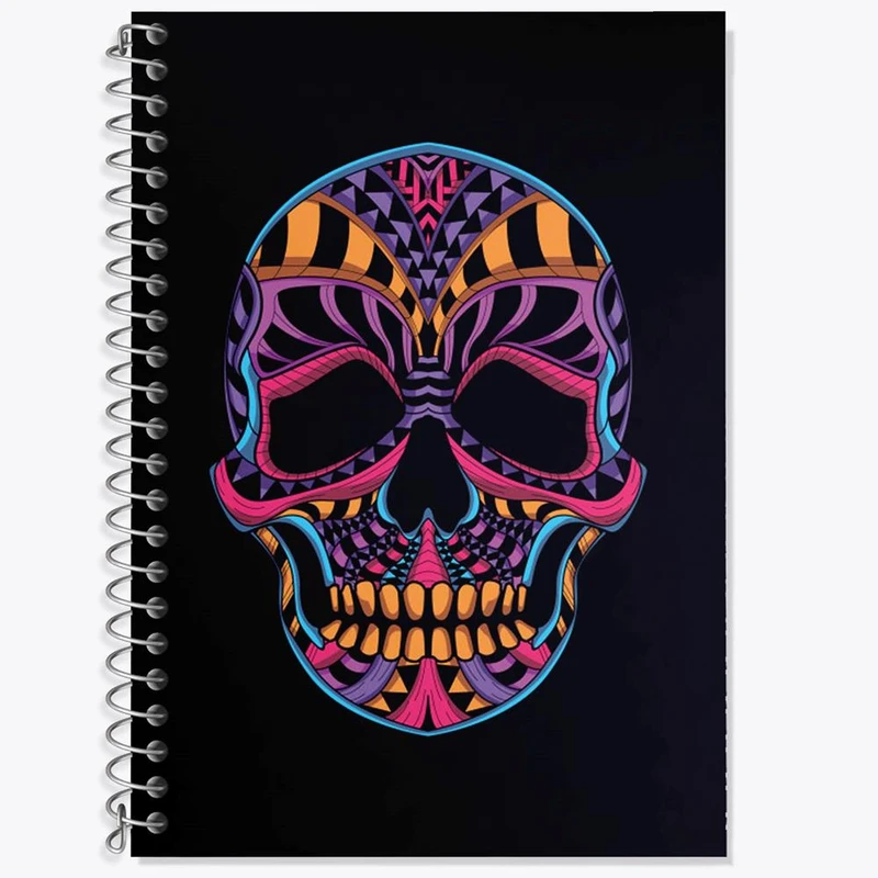 دفتر زبان 50 برگ خندالو مدل سه خط طرح اسکلت Skleton کد 1181