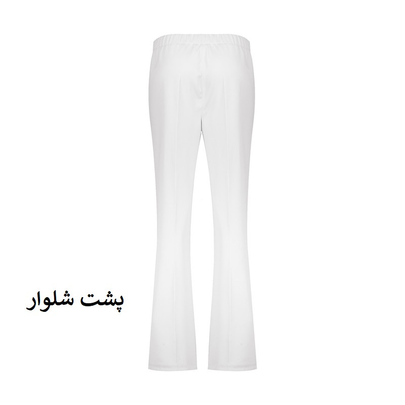 شلوار زنانه مدل دمپا کمرکش SZM-SH2037 رنگ سفید