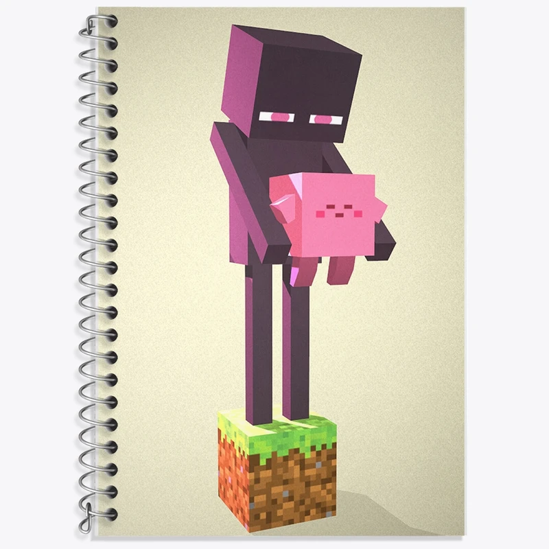 دفتر زبان 50 برگ خندالو مدل سه خط طرح ماینکرافت (Minecraft) کد F282