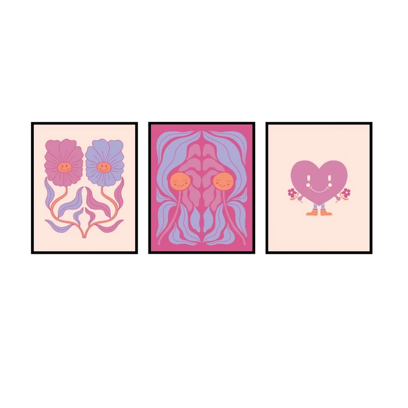 پوستر مدل چاپ انتزاعی مجموعه 3 عددی