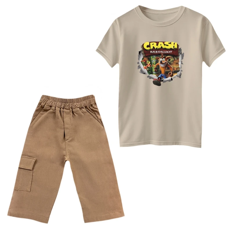 ست تی‌شرت و شلوارک پسرانه مدل کراش کد 2