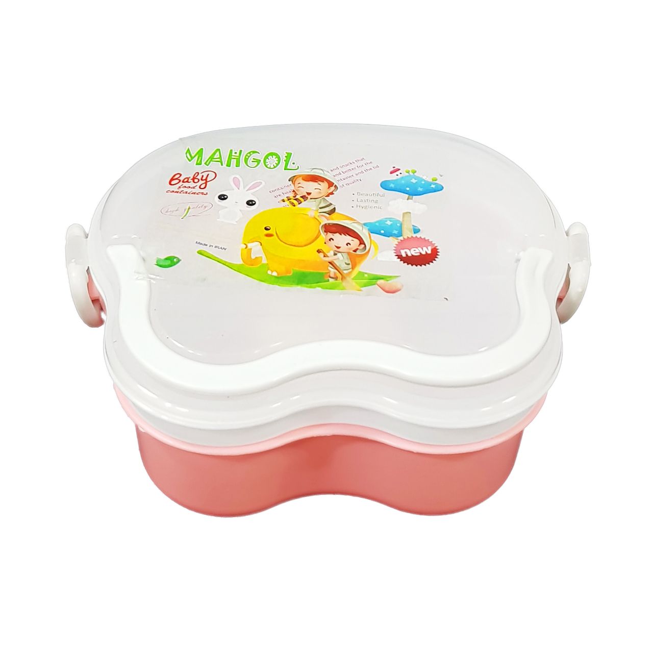 ظرف غذای کودک ماهگل طرح فیل و فیل بچه کد 09 - - 2