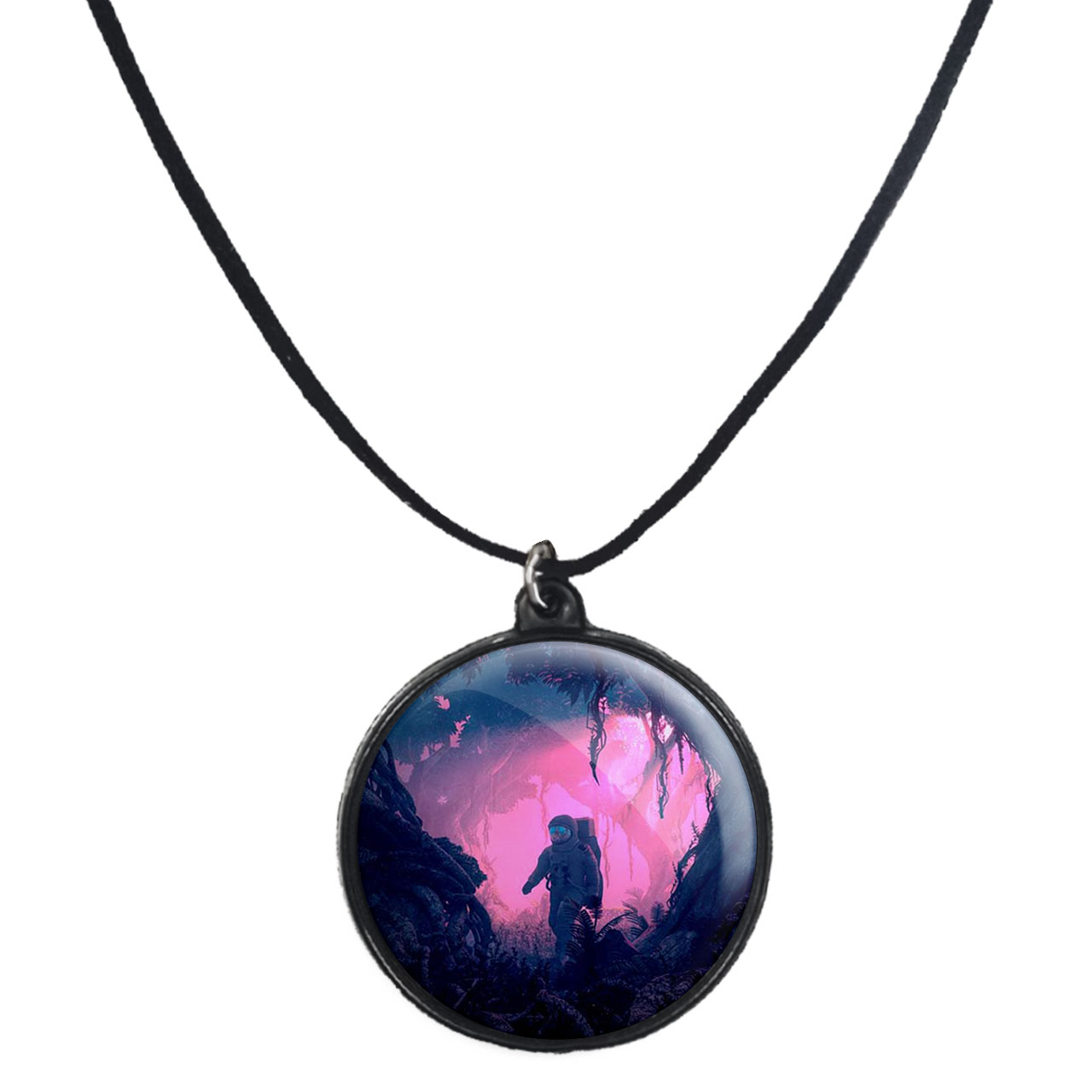 گردنبند پرمانه طرح فضانورد کد pmb.10438 مدل دو طرفه