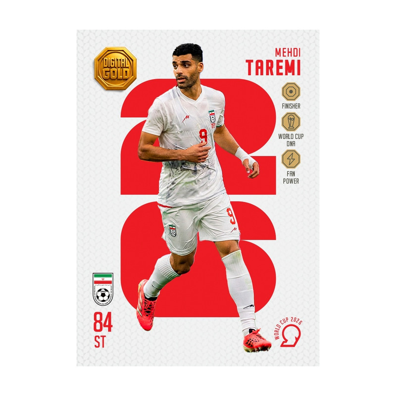 شمش طلای دیجیتال 18 عیار سوت مدل طارمی Taremi طرح کارت فوتبالی جام جهانی 2026 کد SO10113026