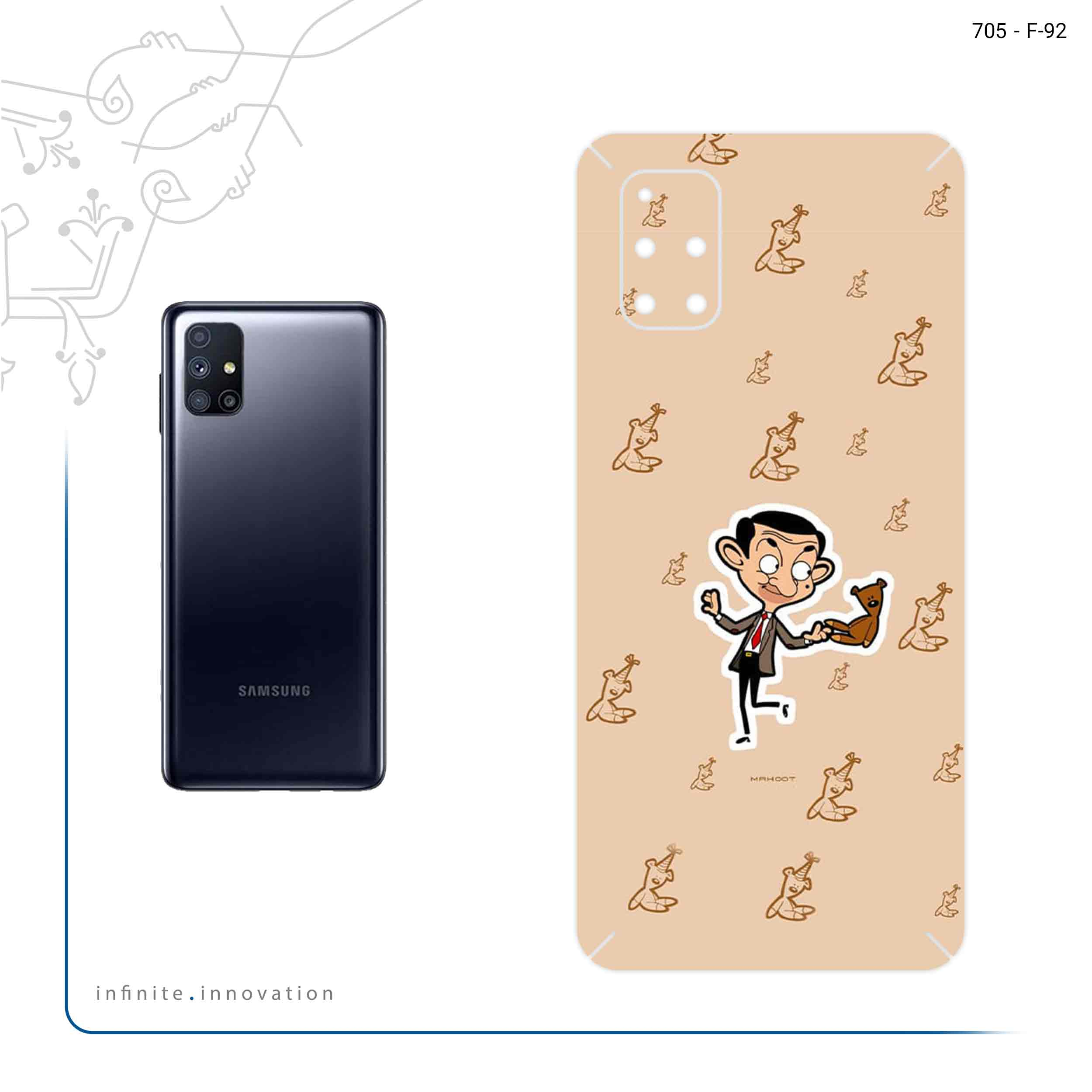 برچسب پوششی ماهوت مدل Mr.Bean مناسب برای گوشی موبایل سامسونگ Galaxy M51