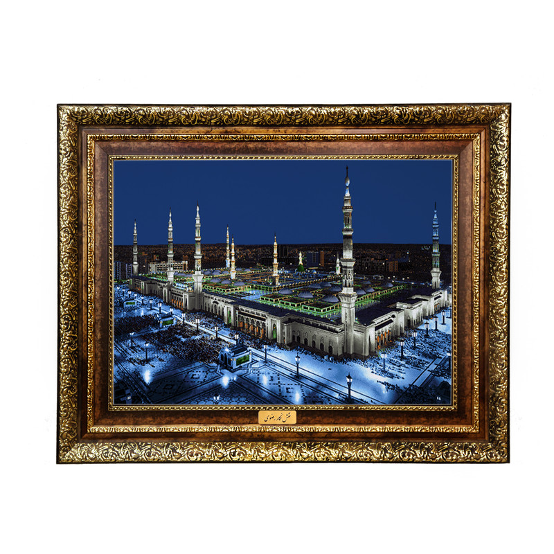 تابلو فرش ماشینی نقش نگار رضوی طرح مدینة النبی کد 527KH