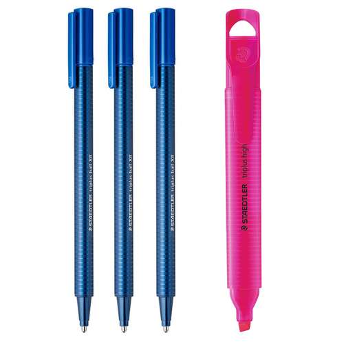 خودکار استدلر مدل brilliant به همراه ماژیک علامت گذار مجموعه 4 عددی