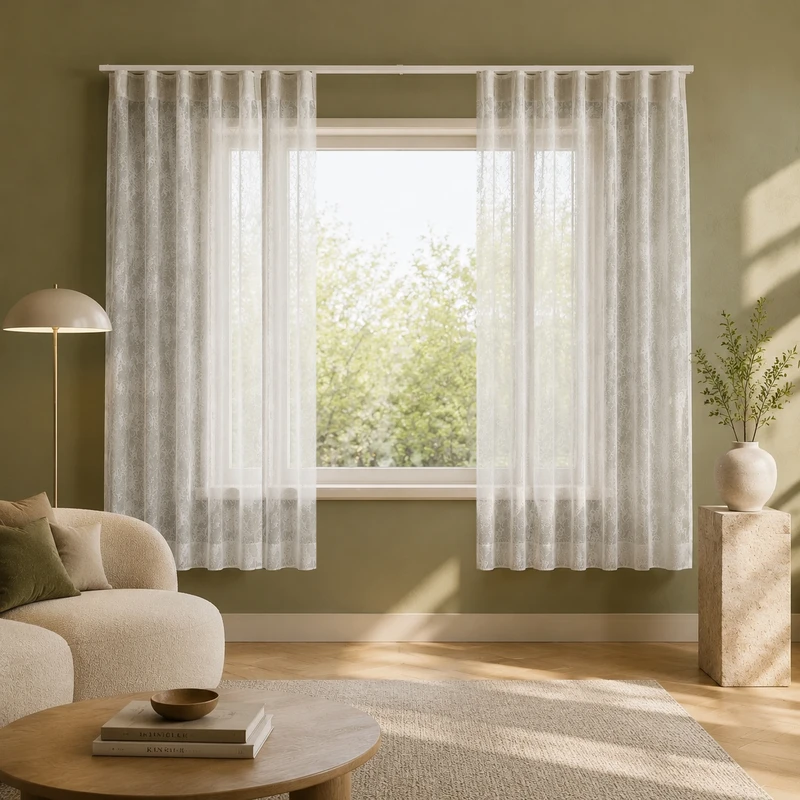 پرده تیکو دکو مدل مینیمال ست کامل طرح حریر ابریشم محو سایز 230 × 230 سانتی‌متر مجموعه 2 عددی