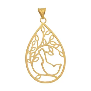 آویز گردنبند طلا 18 عیار زنانه قیراط طرح پرنده کد GH5312